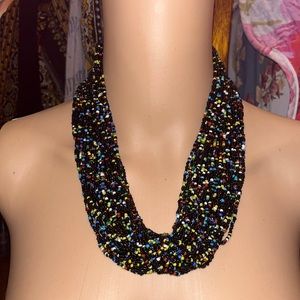 Chunky multi color beaded necklace